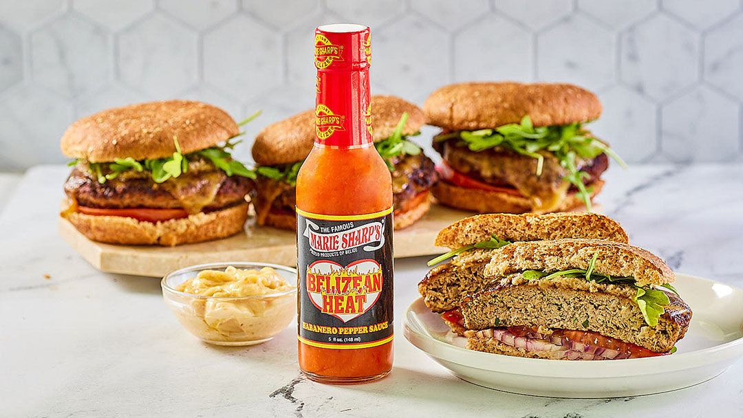 Turkey and Mushroom Burgers with Havarti and Marie Sharp’s Belizean Heat Habanero Pepper Sauce - The Pepper Pantry (Formerly Marie Sharp's)