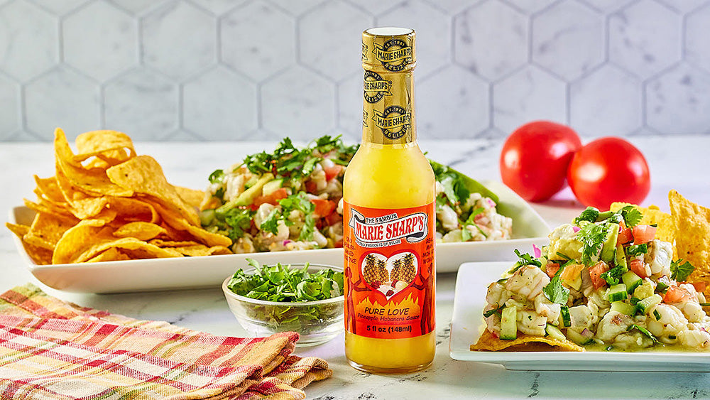 Shrimp Ceviche with Marie Sharp’s Pineapple Habanero “Pure Love” Pepper Sauce - The Pepper Pantry (Formerly Marie Sharp's)