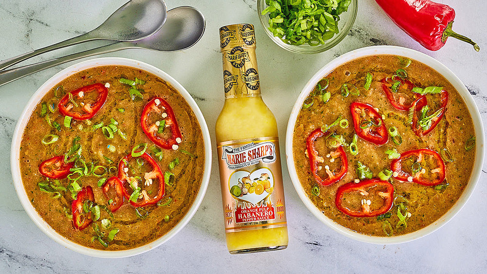 Spicy Gazpacho with Marie Sharp’s Orange Pulp Habanero Sauce - The Pepper Pantry (Formerly Marie Sharp's)