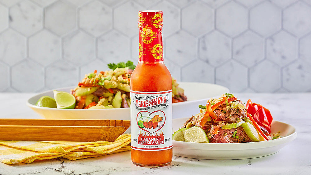 Steak Salad with Cucumber, Peppers, and Spicy Fish Sauce Vinaigrette featuring  Marie Sharp’s Original Hot - The Pepper Pantry (Formerly Marie Sharp's)