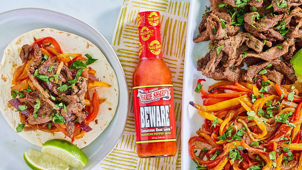 Marie’s Sheet Pan Fajitas with Marie Sharp’s Beware Habanero Pepper Sauce - The Pepper Pantry (Formerly Marie Sharp's)