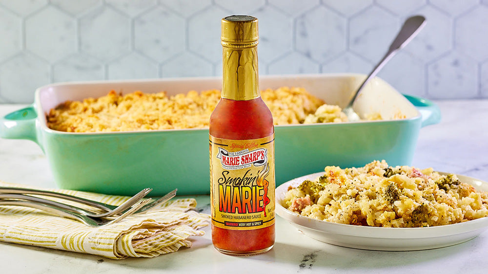 Spicy Broccoli and Ham Bake with Rice and Marie Sharp’s Smokin’ Marie Habanero Pepper Sauce - The Pepper Pantry (Formerly Marie Sharp's)