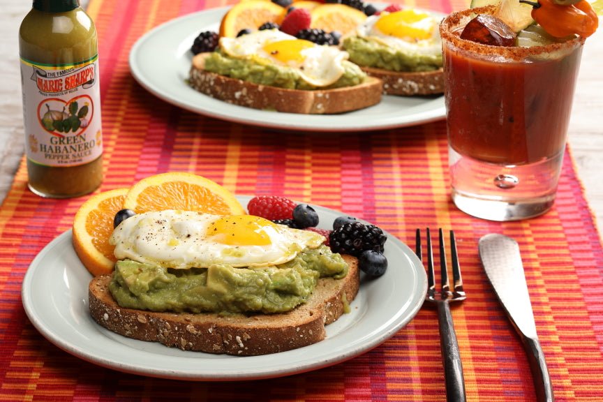 Avocado Toast Recipe with Egg and Marie Sharp’s Green Cactus Habanero Pepper Sauce - The Pepper Pantry (Formerly Marie Sharp's)