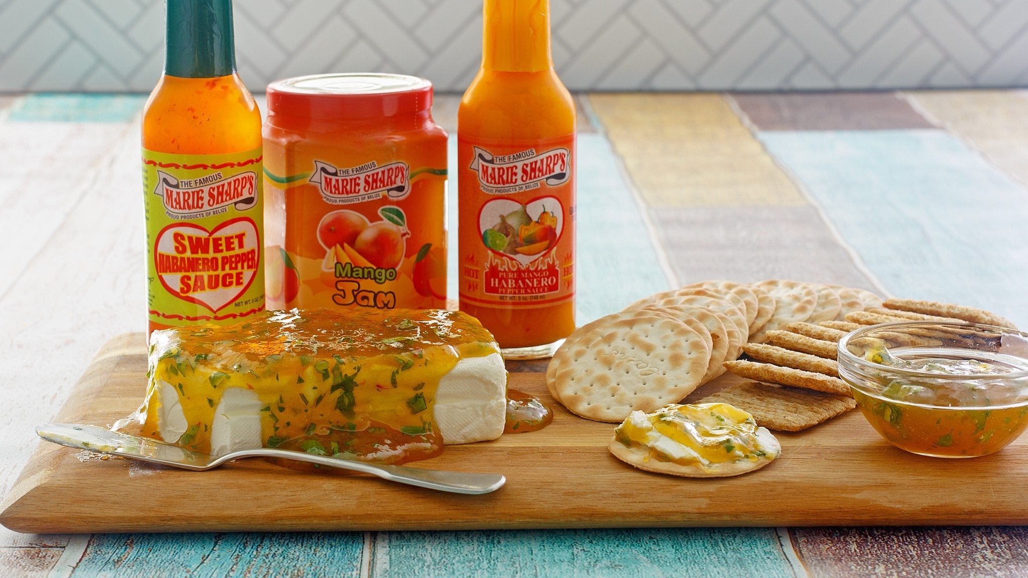 Mango Habanero Pepper Jam Cream Cheese Spread Recipe with Marie Sharp's Sweet Trio - The Pepper Pantry (Formerly Marie Sharp's)