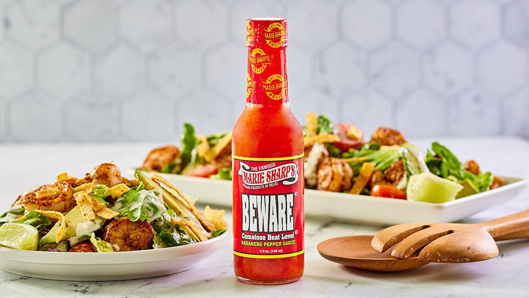 Shrimp Taco Salad with Marie Sharp’s Beware Habanero Pepper Sauce - The Pepper Pantry (Formerly Marie Sharp's)