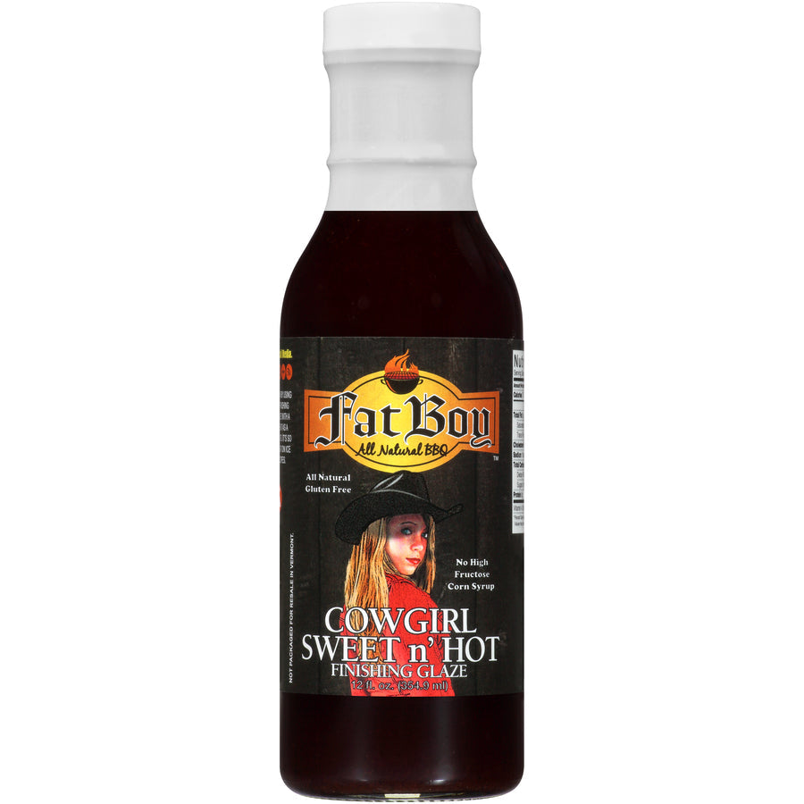 Cowgirl Sweet n' Hot BBQ Finishing Glaze | Pack of 3 | 12 fl oz | Gluten Free | Fat Boy Hickman's BBQ