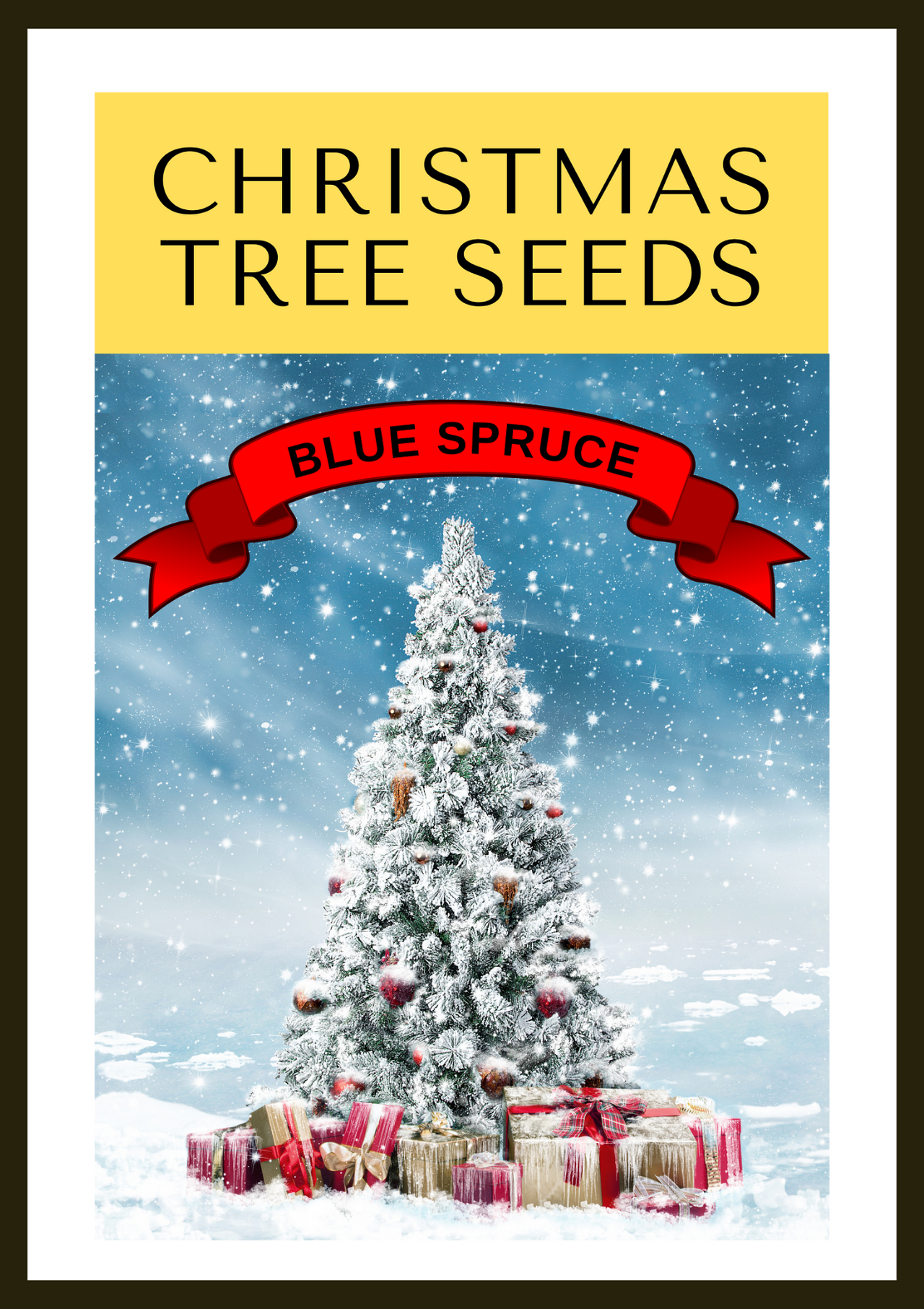 Grow Your Own CHRISTMAS TREE COLLECTION - 4 Gift Packets of Tree Seeds - Fraser Fir, Balsam Fir, Douglas Fir, & Blue Spruce + Free Gift Bag