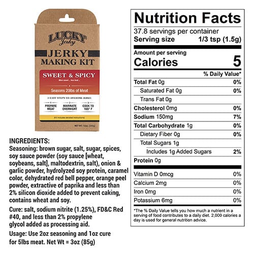 Jerky Making Kit | Pack of 3 | 12 oz. Box | Sweet & Spicy Flavor | Perfect Blend Of Teriyaki, Brown Sugar, & A Dash Of Red Pepper Heat | Detailed Instructions Included | Sweet And Savory Flavor | Fun Family Project | Seasons 20 LBS. Of Meat