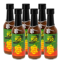 Code 910 Hot Sauce | Pack of 6 | 5.5 oz | Medium Heat Level | If You Dare Foods