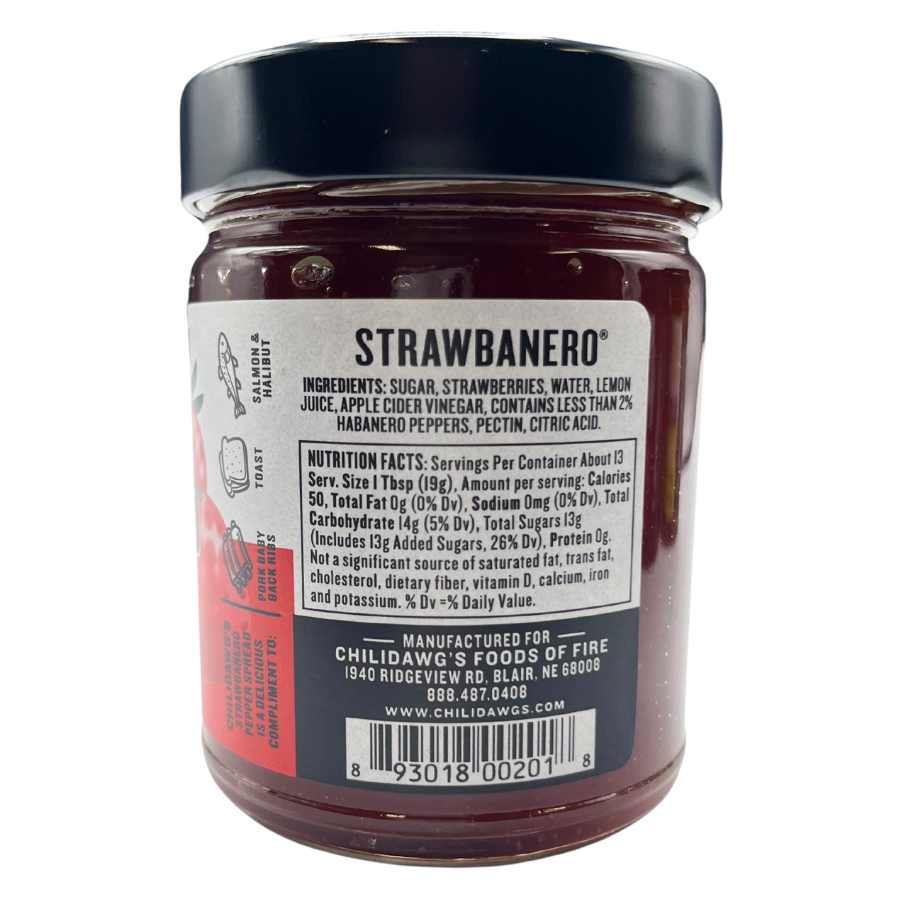 Strawbanero Pepper Spread | 9 oz | Gluten Free | Chili Dawg's Foods of Fire