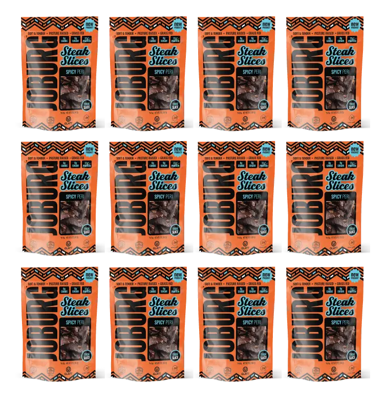 Spicy Peri Peri Beef Biltong Steak Slices - 12 Pack