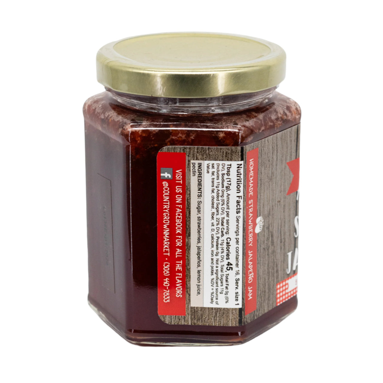 Strawberry Jalapeño Jam | 9 oz. Jar | Pack of 3 | Spicy Fruit Jam | Made with Fresh Fruit | Made in Ravenna, NE