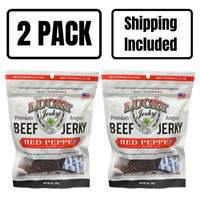 Red Pepper Beef Jerky | 3 oz. Bag | Savory & Sweet Blend Of Beef, Pepper, & Brown Sugar | Tender, Thick Cut Pieces | Spice Lovers' Favorite Snack | All Natural | Cooked To Perfection | Hand Selected Cattle | Natural Protein | 2 Pack | Shipping Included