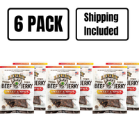 Sweet and Spicy Beef Jerky | 1.5 oz. Bag | Delicious Symphony Of Teriyaki & Red Pepper Flakes | High Protein Snack | Expertly Cooked, Trimmed, & Seasoned | Single Sourced Cattle | All Natural Jerky | Big, Bold Flavor | 6 Pack | Shipping Included