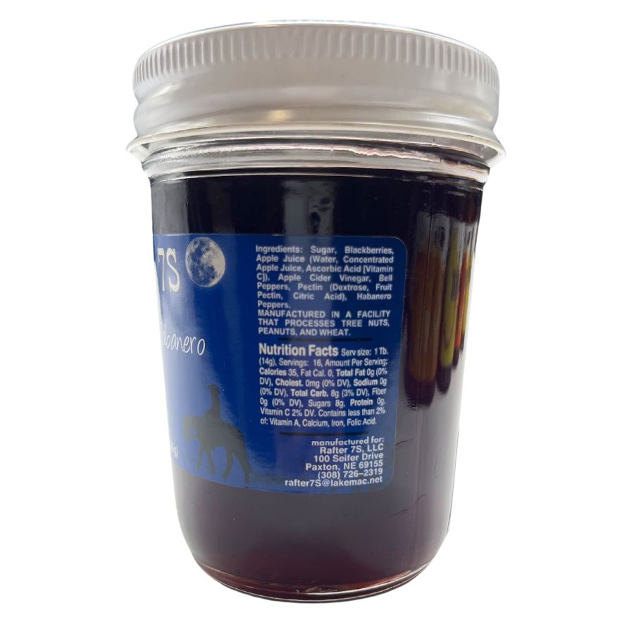 Blackberry Habanero Jelly | 8 oz. | Sweet & Spicy Jelly | Hand-Picked Berries | Fresh Flavor | Made in Paxton, NE | Rafter 7S