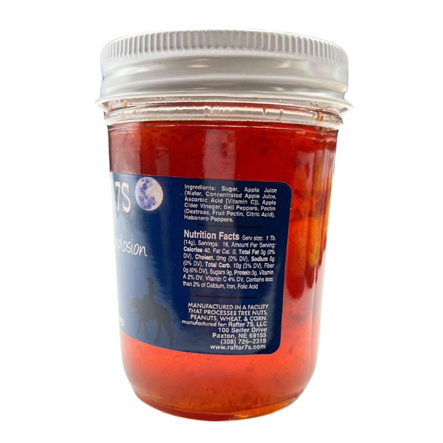 Habanero Explosion Jelly | 8 oz. | 3 Pack | Spicy Jelly | Meat Glaze | Cream Cheese Topping | Made in Paxton, NE | Rafter 7S