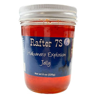 Habanero Explosion Jelly | 8 oz. | 3 Pack | Spicy Jelly | Meat Glaze | Cream Cheese Topping | Made in Paxton, NE | Rafter 7S