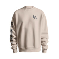 Beige Crewneck Pullover with Machete Logo - The Pepper Pantry (Formerly Marie Sharp's)