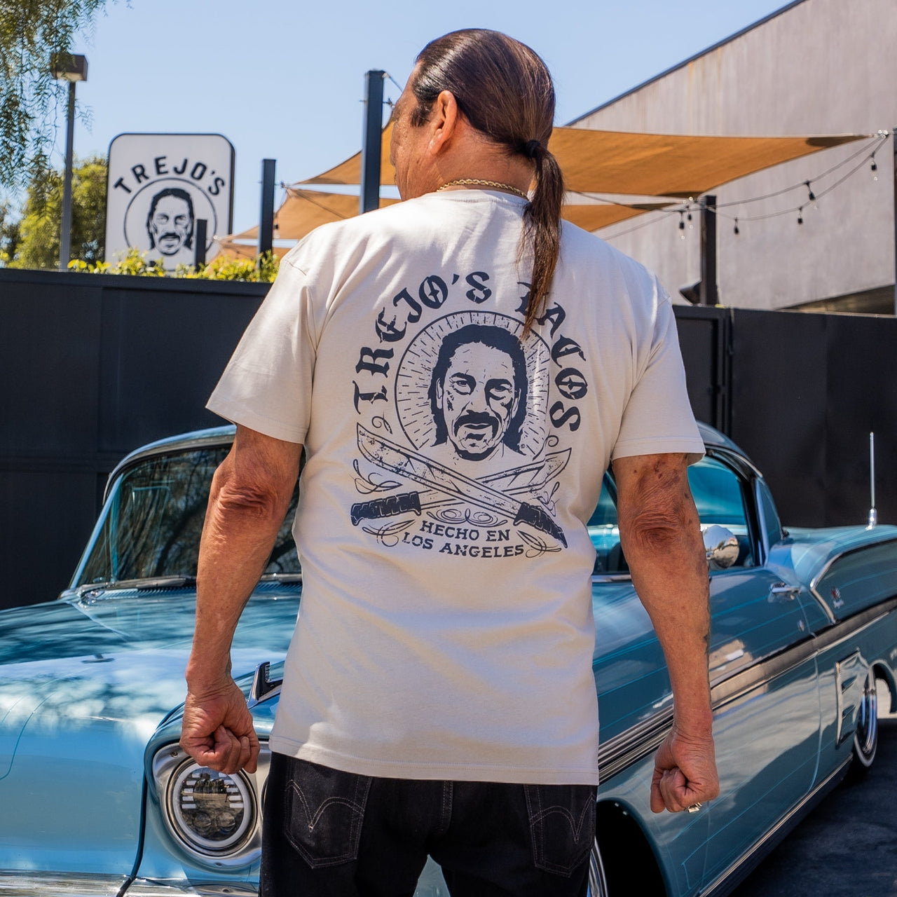 Beige T-Shirt with Machete Logo - The Pepper Pantry (Formerly Marie Sharp's)