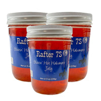 Blazin' Hot Habanero Jelly | 8 oz. | 3 Pack | Flaming Fruit Jelly | Cream Cheese Dip | Made in Paxton, NE | Rafter 7S