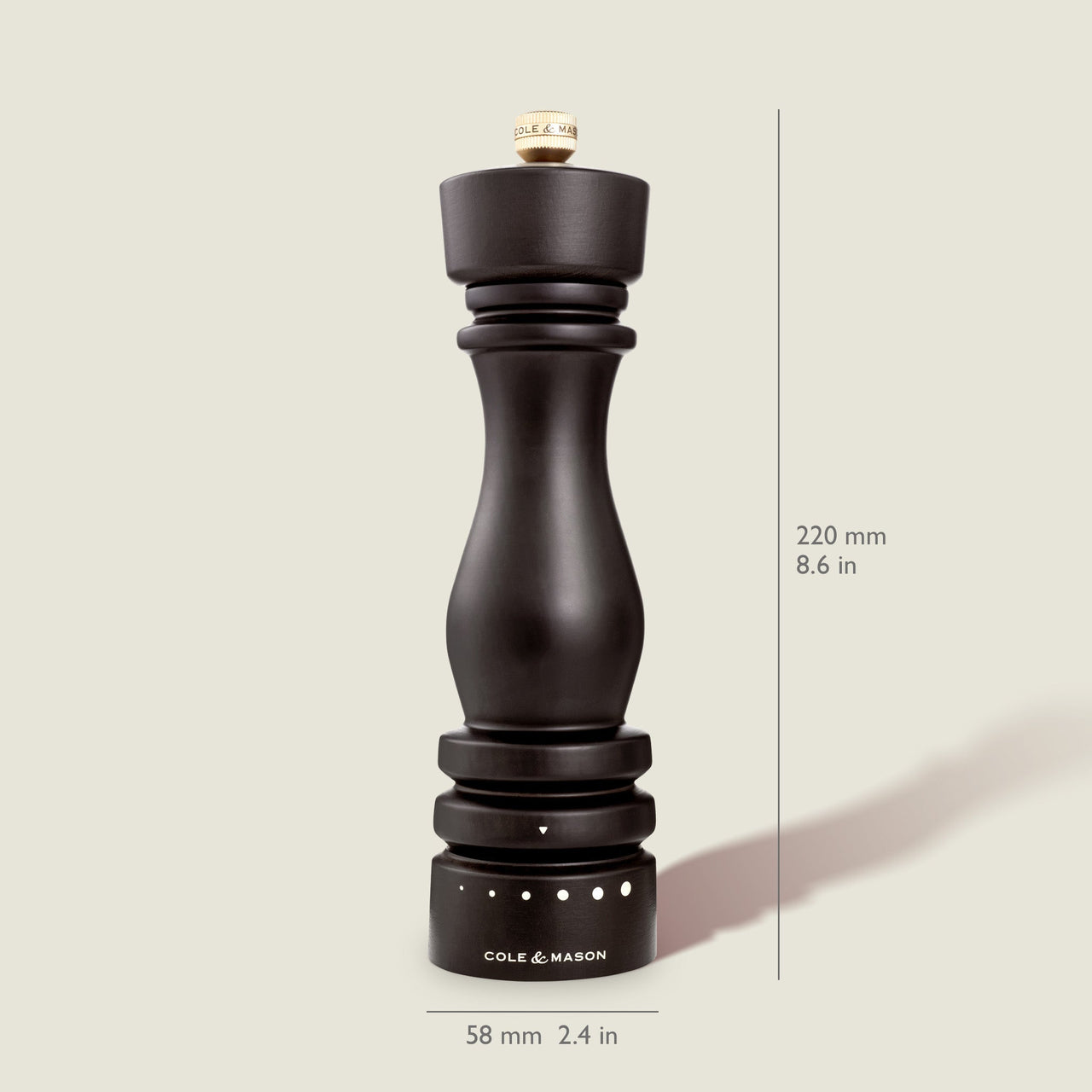 Cole & Mason London Chocolate Wood Grind Select Salt & Pepper Mills