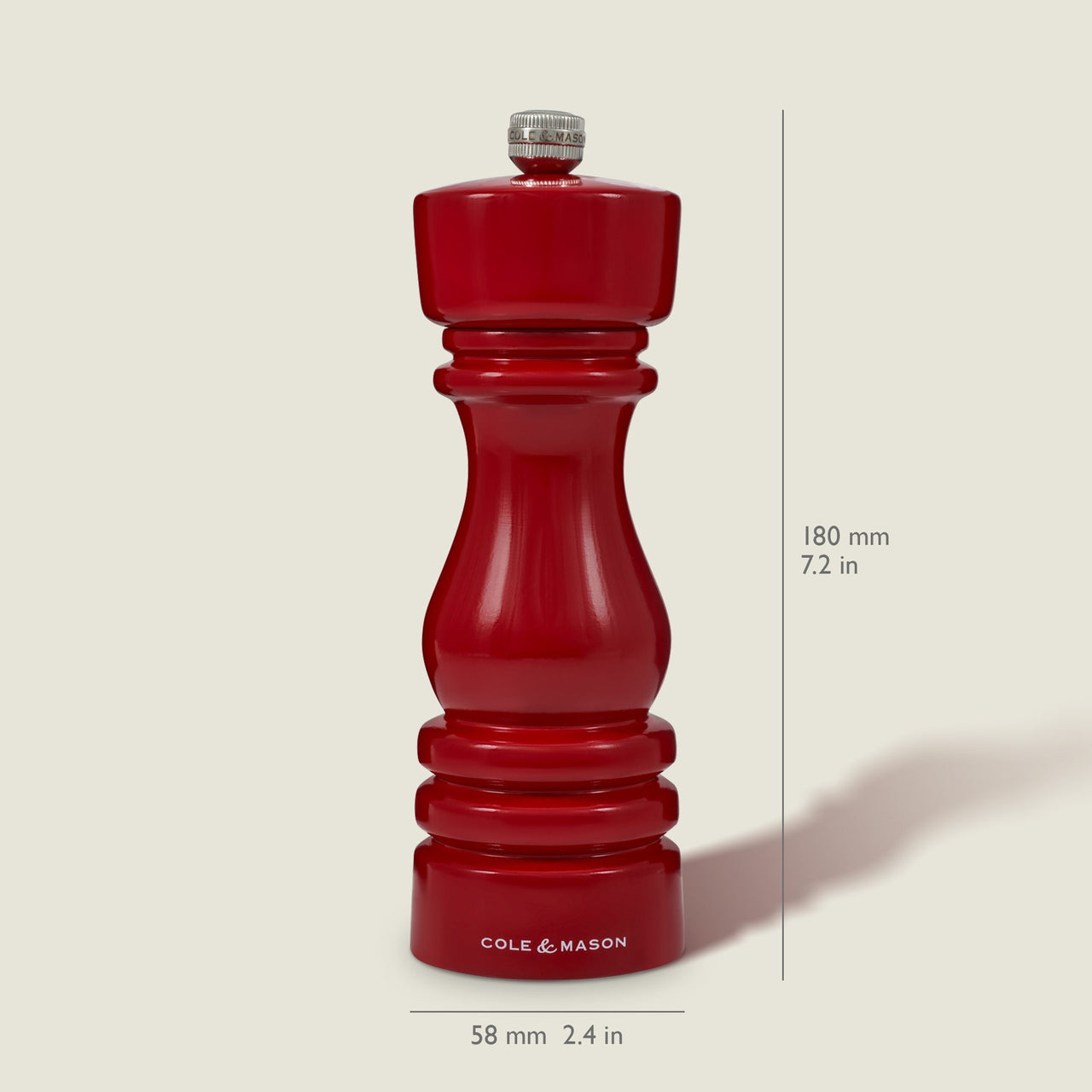 Cole & Mason London Red Gloss Salt & Pepper Mills 7"