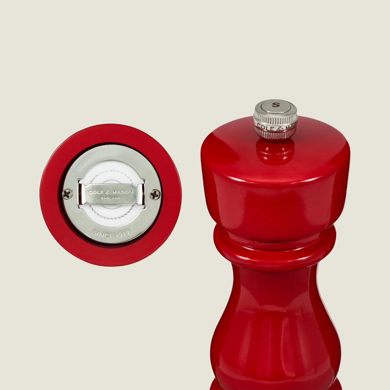 Cole & Mason London Red Gloss Salt & Pepper Mills 7"