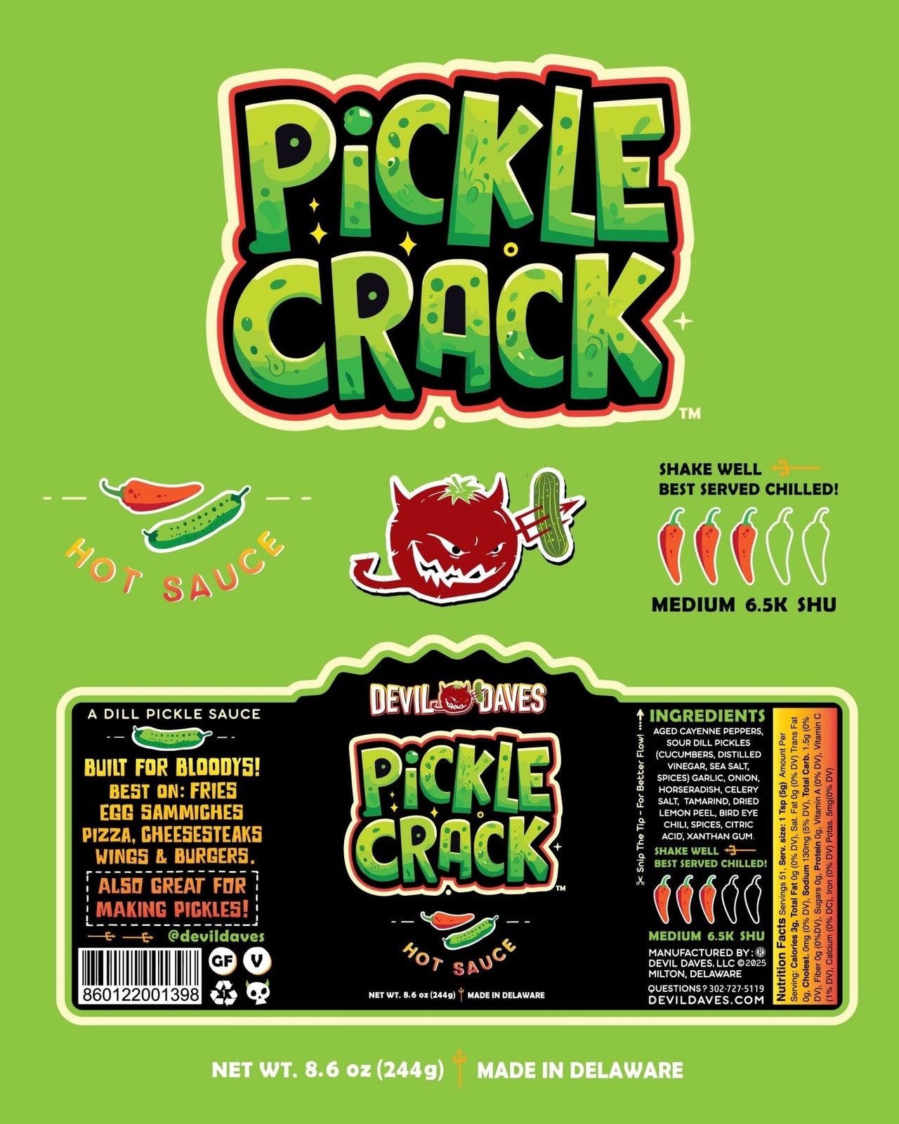 Dill Pickle Hot Sauce - Pickle Crack™ | 8.6 OZ - The Pepper Pantry (Formerly Marie Sharp's)