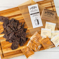 Jerky Making Kit | 12 oz. Box | Sweet & Spicy Flavor | Perfect Blend Of Teriyaki, Brown Sugar, & A Dash Of Red Pepper Heat | Detailed Instructions Included | Sweet And Savory Flavor | Fun Family Project | Nebraska Jerky | Seasons 20 LBS. Of Meat
