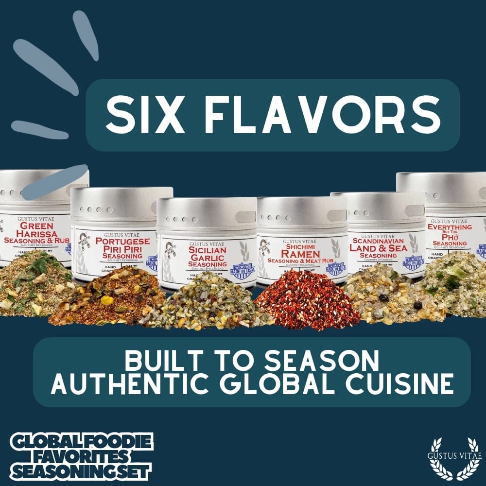 Global Foodie Favorites | World-Spanning 6 Pack Collection | Authentic Gourmet Seasonings and Spice Blends