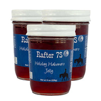 Holiday Habanero Jelly | 8 oz. | 3 Pack | Spicy Pepper Medley | Spreadable Jelly | Made in Paxton, NE | Rafter 7S