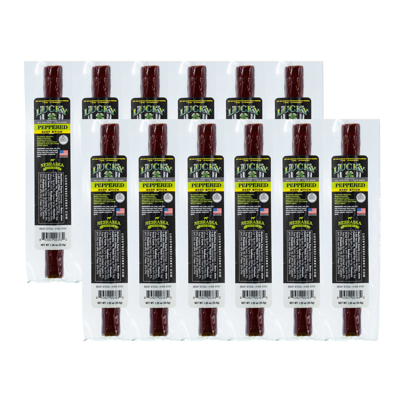 Black Pepper Beef Stick | 1.25 oz. | Pack of 12 | All Natural Nebraska Beef | Savory Herbs | Made in Holdrege, NE | Nebraska Star Beef
