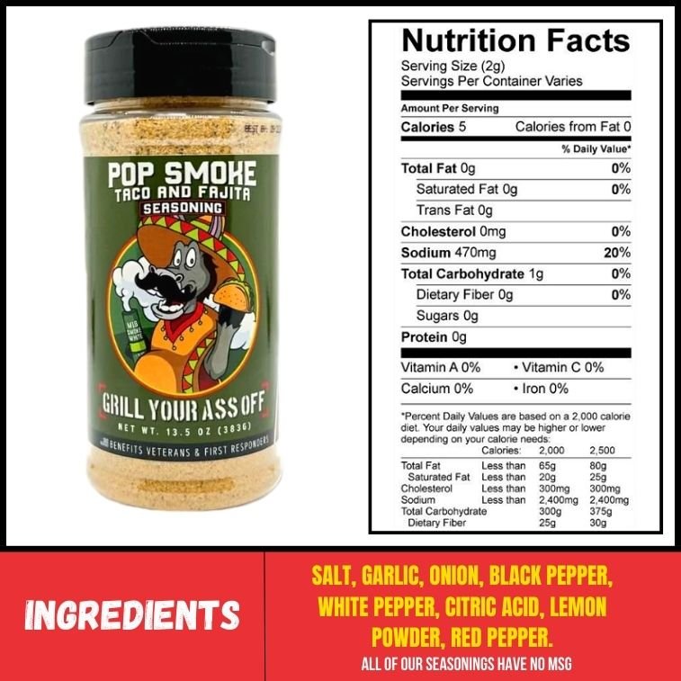 Pop Smoke Taco & Fajita Seasoning - The Pepper Pantry (Formerly Marie Sharp's)
