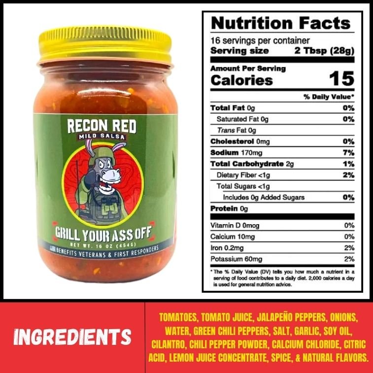 Recon Red Mild Salsa - The Pepper Pantry (Formerly Marie Sharp's)