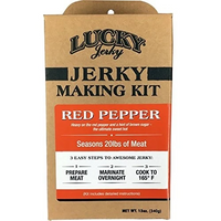 Jerky Making Kit | 12 oz. Box | Red Pepper Flavor | Sweet & Hot Combination | Punch Of Heat | Coarse & Fine Ground Cayenne Pepper Blended With Brown Sugar | Easy To Assemble | Fun Family Project | Seasons 20 LBS. Of Meat