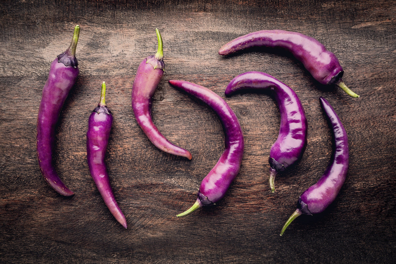50 PURPLE CAYENNE PEPPER Capsicum Annuum Vegetable Seeds