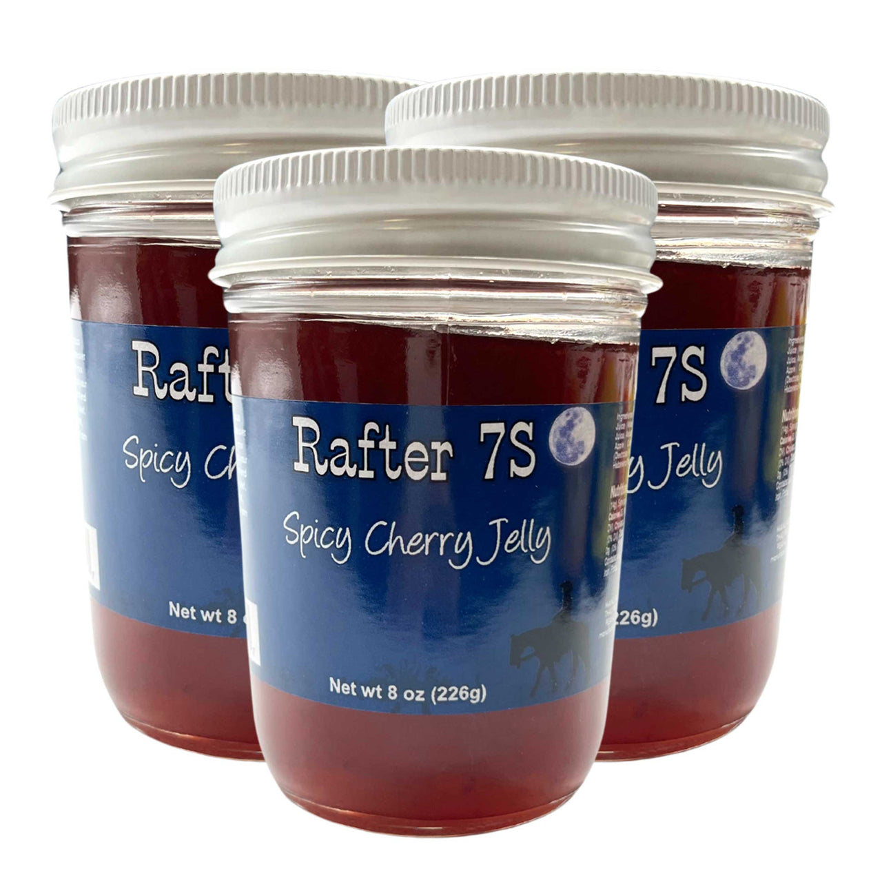 Spicy Cherry Jelly | 8 oz. Jar | 3 Pack | Sweet & Spicy Jelly Spread | Fresh Cherries | Made in Paxton, NE | Rafter 7S