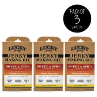 Jerky Making Kit | Pack of 3 | 12 oz. Box | Sweet & Spicy Flavor | Perfect Blend Of Teriyaki, Brown Sugar, & A Dash Of Red Pepper Heat | Detailed Instructions Included | Sweet And Savory Flavor | Fun Family Project | Seasons 20 LBS. Of Meat