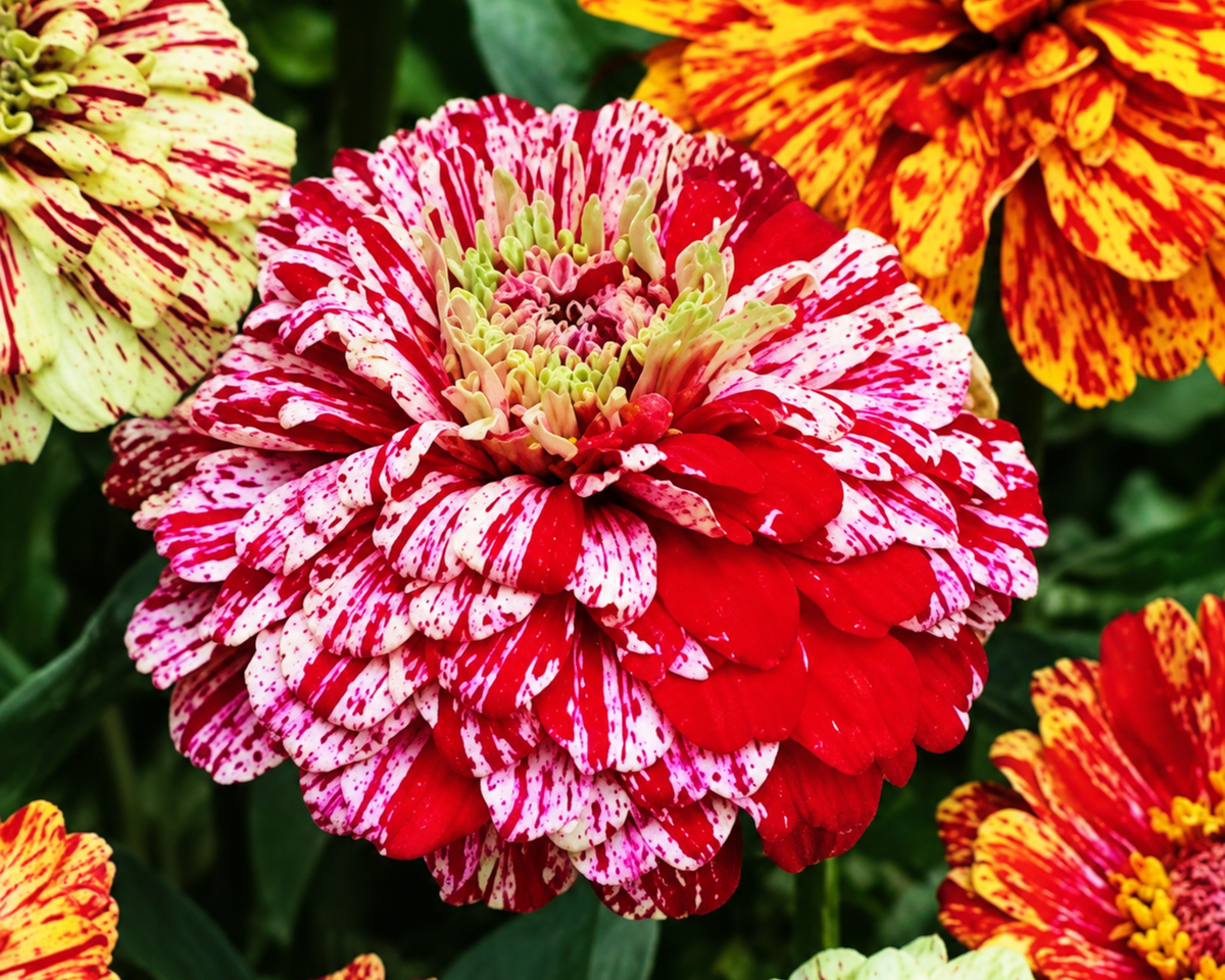 Peppermint Stick Zinnia Seeds