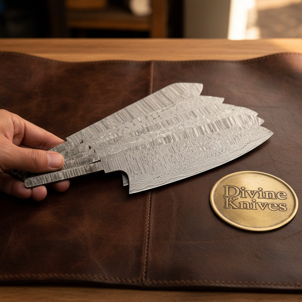 Santoku and Bunka Blade Blanks Set for Custom Kitchen Knives