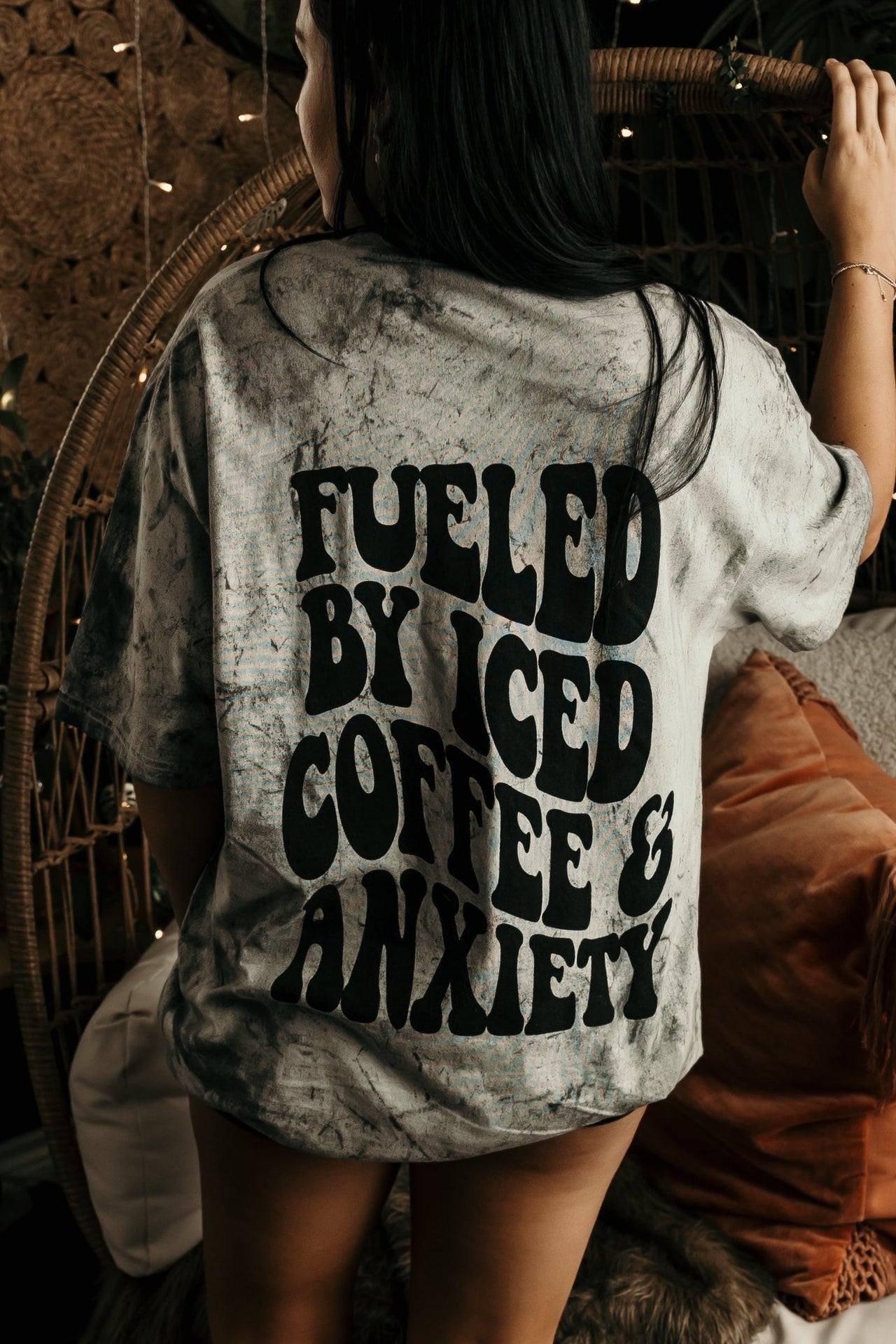 Fueled by iced coffee and anxiety Graphic Tee