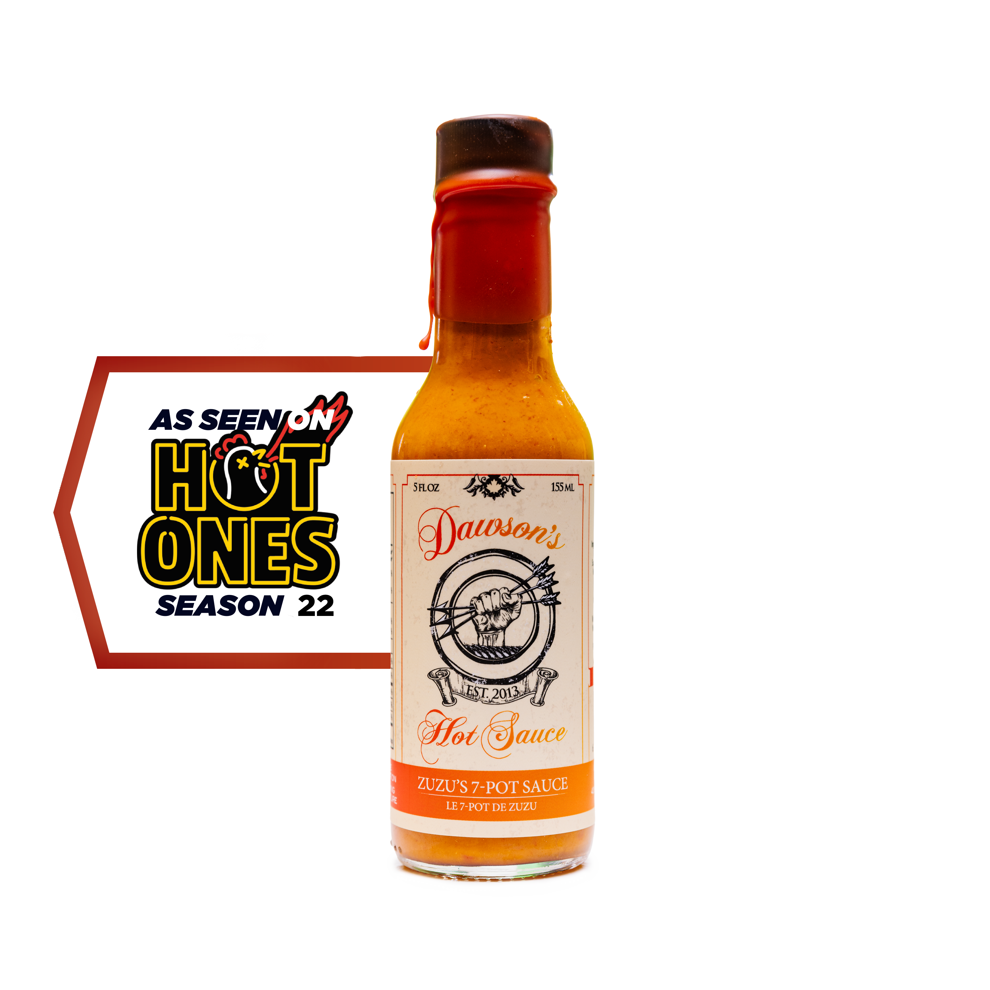 Dawson's Zuzu's 7-Pot Hot Sauce | Hot Ones Season 22 Sauce #9, 5 oz - BEST BUY:  Best By 9/25/26