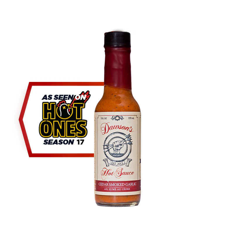 Dawson's Cedar Smoked Garlic Hot Sauce | Ones Season 17 Sauce #2, 5 oz - BEST BUY:  Best By 8/28/26