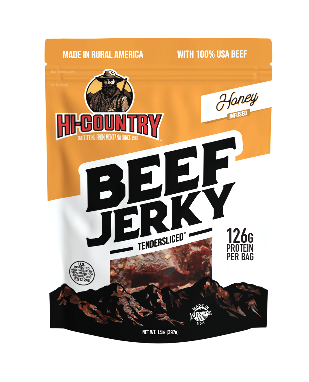 14oz Beef Jerky - Honey Infused