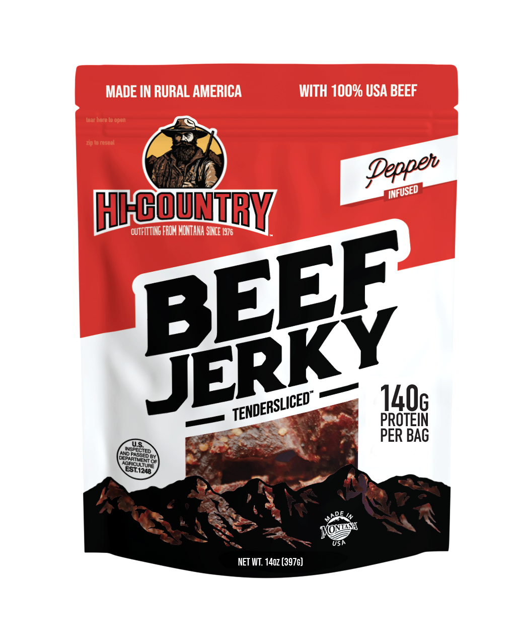 14oz Beef Jerky - Pepper Infused