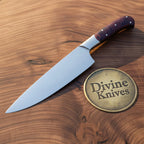 Polished Chef Knife with Rosewood Handle for Daily Kitchen Prep
