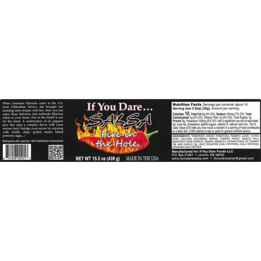 Fire In The Hole Spicy Salsa | 15.5 oz | If You Dare Foods