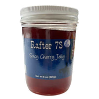 Spicy Cherry Jelly | 8 oz. Jar | All Natural | No Preservatives | Sandwich Spread | Fresh Cherries | Made in Paxton, NE | Rafter 7S