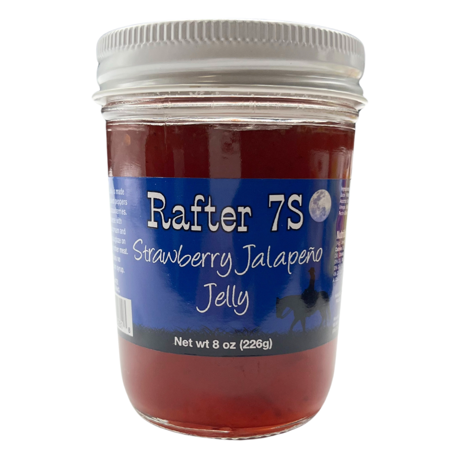 Strawberry Jalapeno Jelly | 8 oz. Jar | 3 Pack | Strawberry With Spicy Ending | Delightful Flavor | Made in Paxton, NE | Rafter 7S