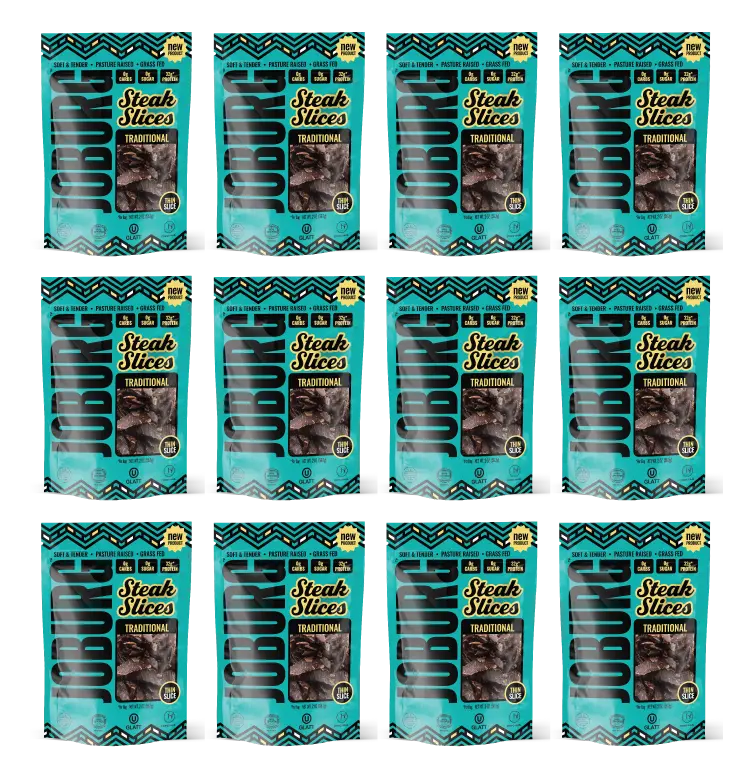 Traditional Beef Biltong Steak Slices - 12 Pack